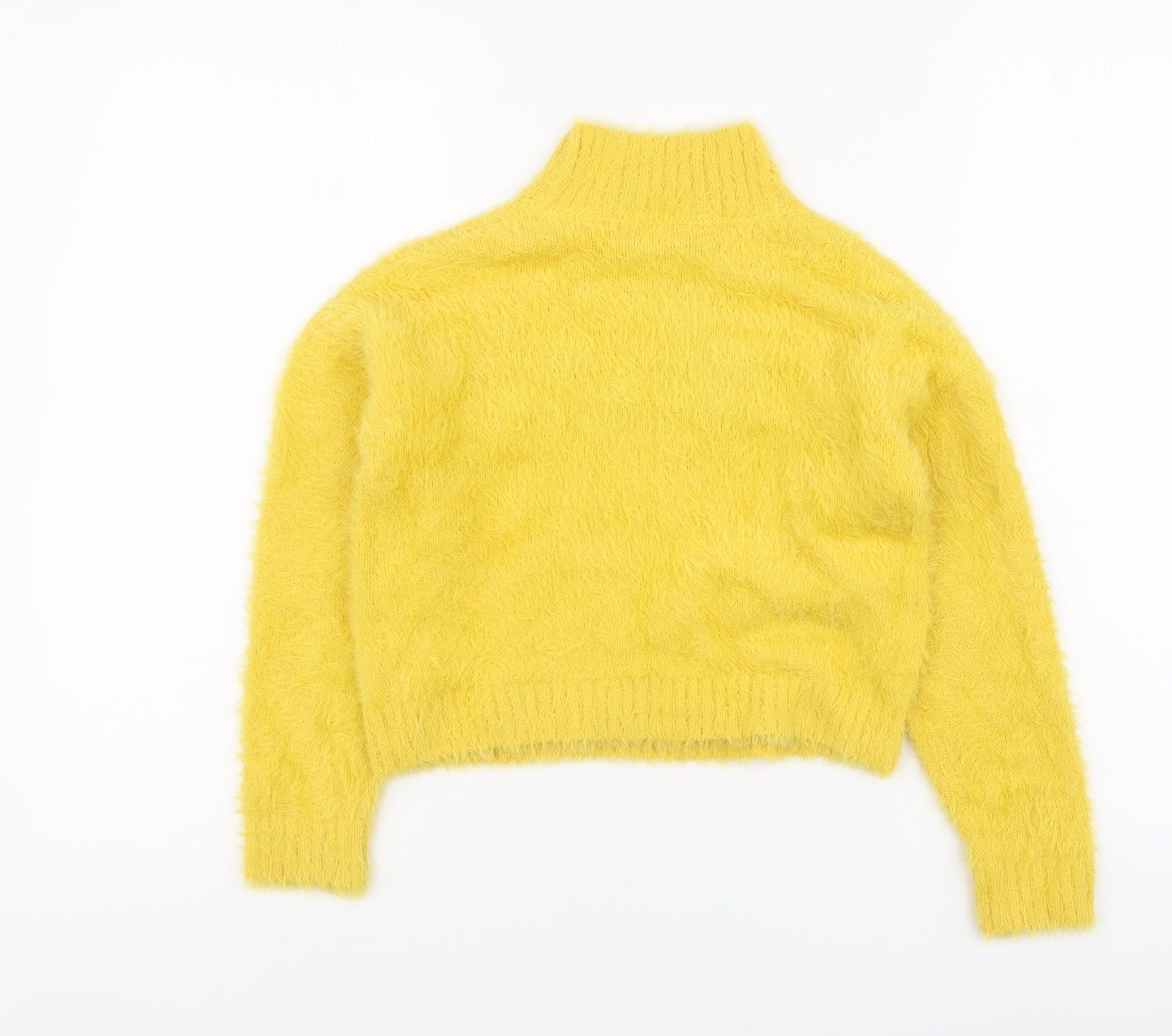 Primark Girls Yellow Roll Neck Nylon Pullover Jumper Size 8-9 Years Pullover - Paris