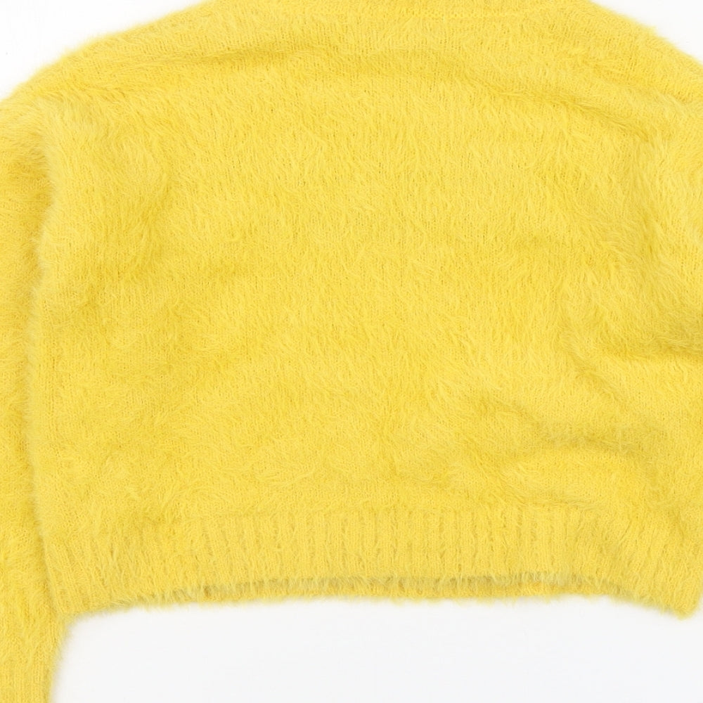 Primark Girls Yellow Roll Neck Nylon Pullover Jumper Size 8-9 Years Pullover - Paris