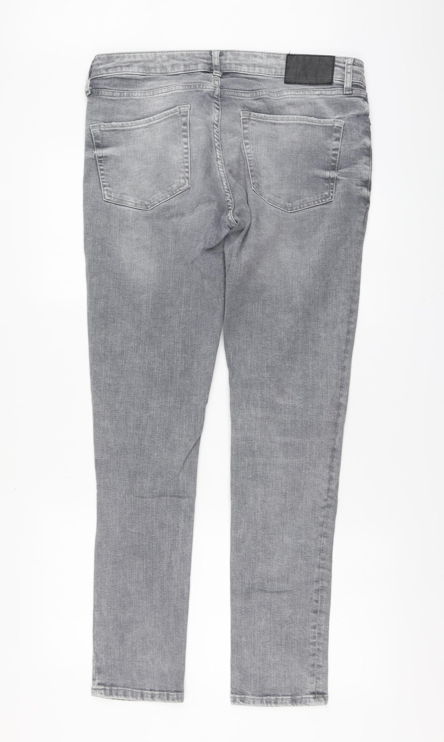 Denim & Co. Mens Grey Cotton Skinny Jeans Size 34 in L31 in Regular Button