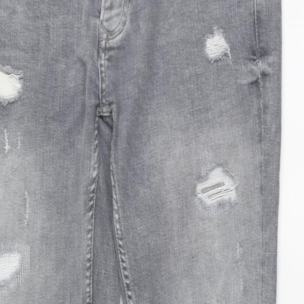 Denim & Co. Mens Grey Cotton Skinny Jeans Size 34 in L31 in Regular Button