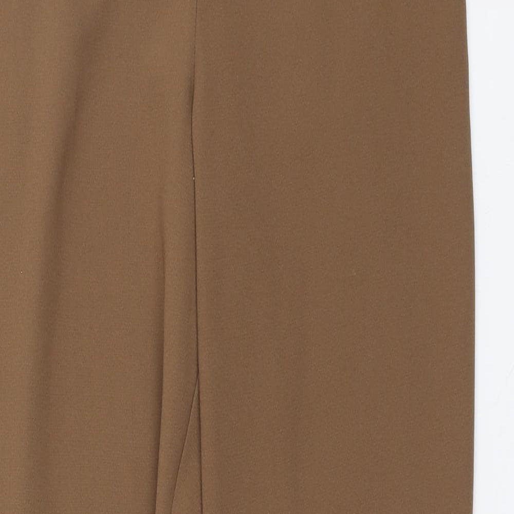 Atmosphere Womens Brown Polyester Chino Trousers Size 10 L29 in Regular Button
