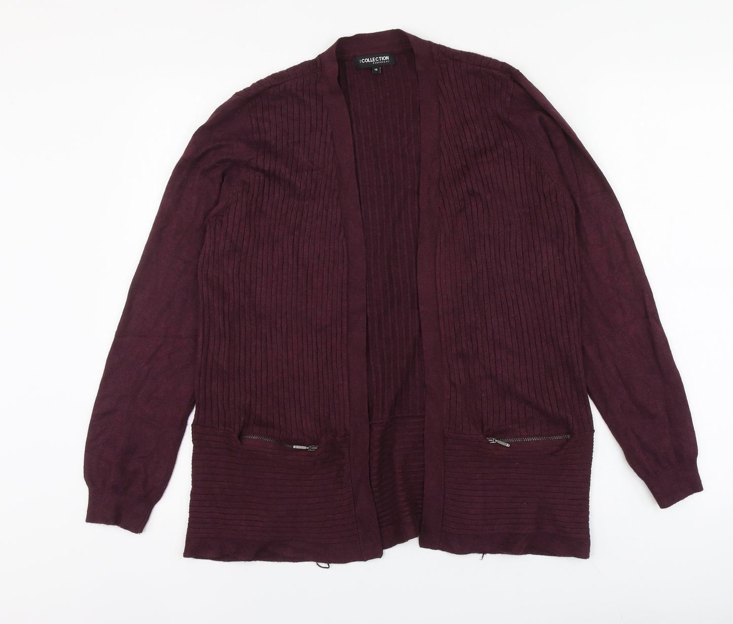 Debenhams Womens Purple V-Neck Viscose Cardigan Jumper Size 16