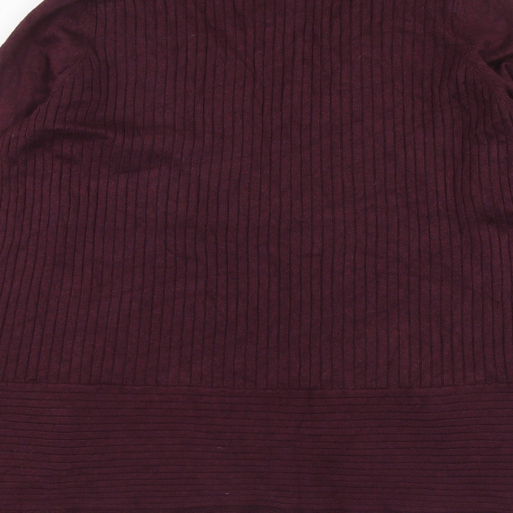 Debenhams Womens Purple V-Neck Viscose Cardigan Jumper Size 16
