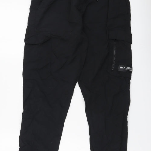 McKenzie Mens Black Polyamide Jogger Trousers Size M L30 in Regular Drawstring