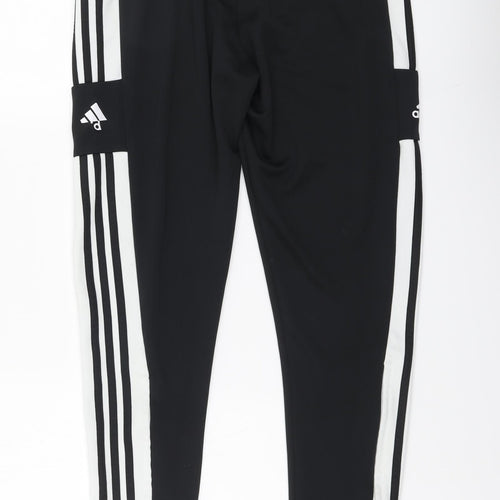 adidas Mens Black Polyester Jogger Trousers Size L L28 in Regular
