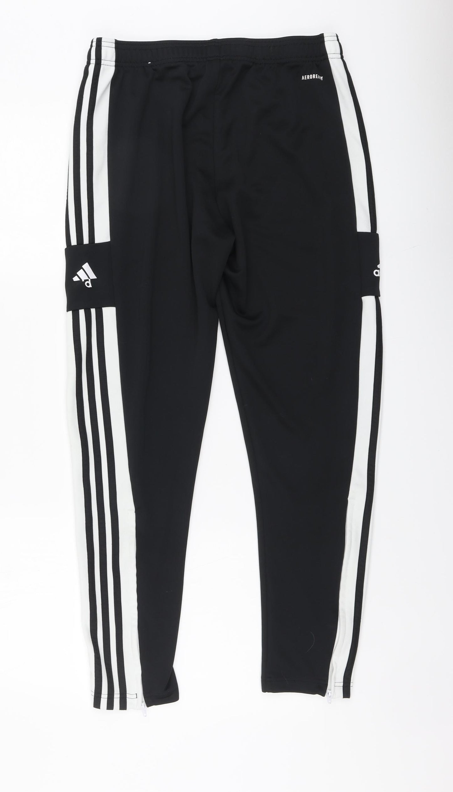 adidas Mens Black Polyester Jogger Trousers Size L L28 in Regular