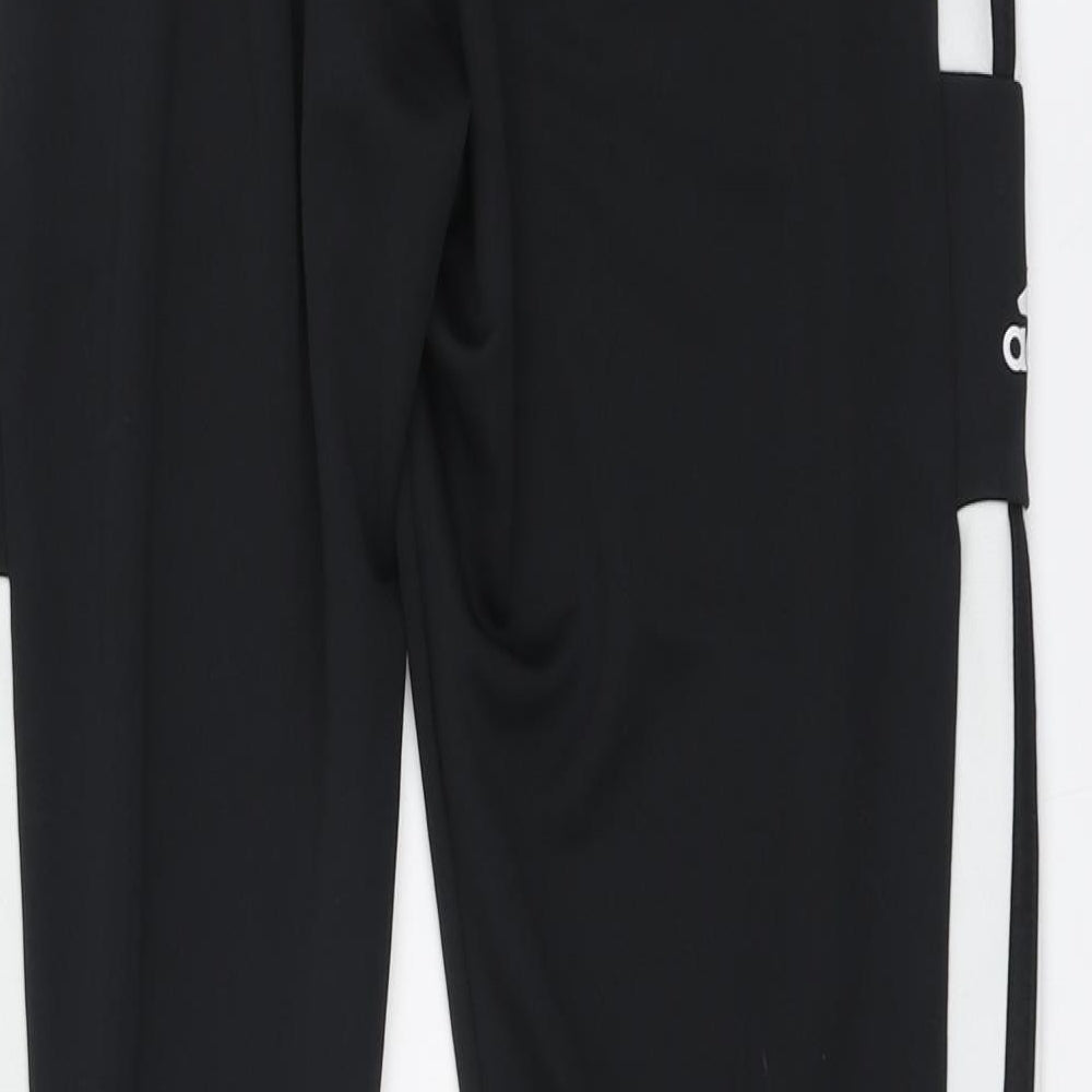 adidas Mens Black Polyester Jogger Trousers Size L L28 in Regular