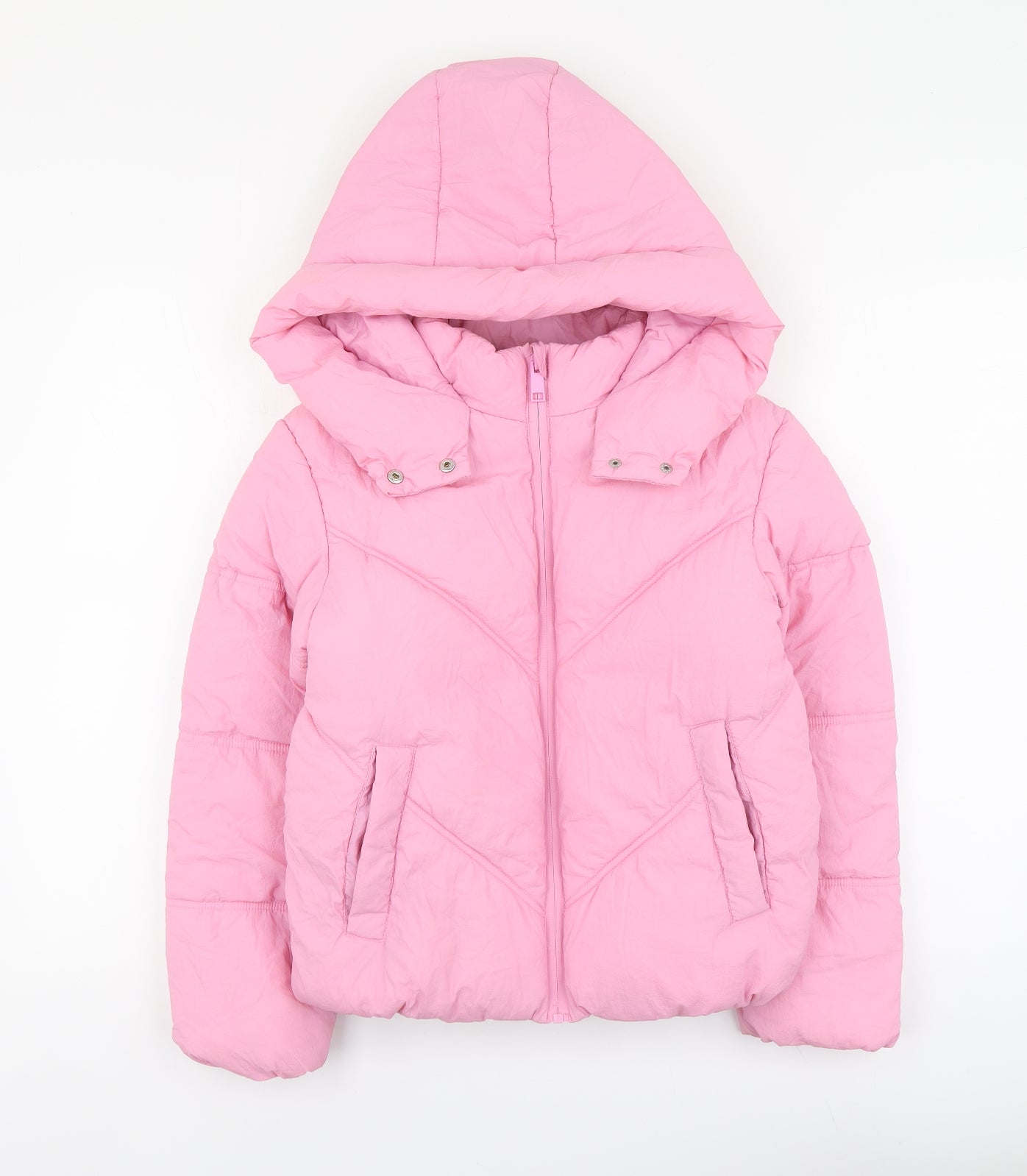 Primark Girls Pink Puffer Jacket Jacket Size 10-11 Years Zip