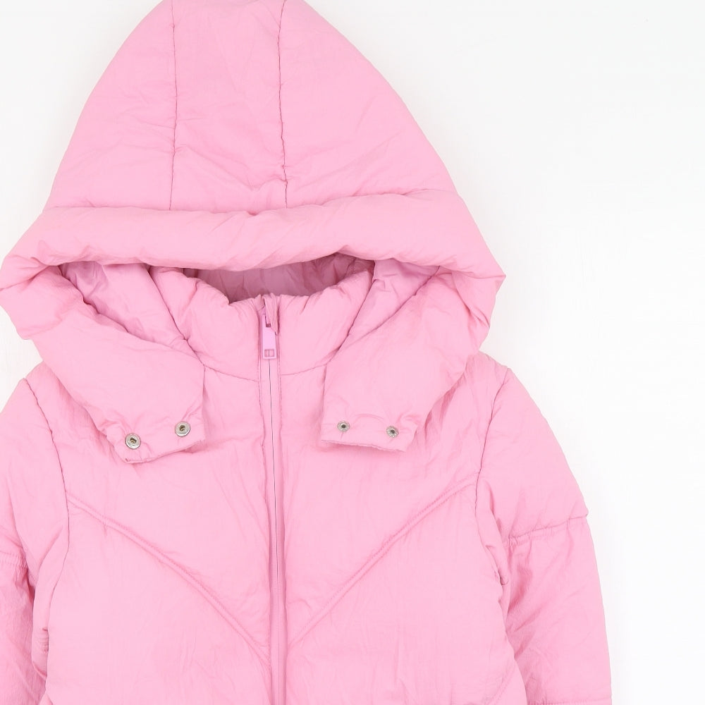 Primark Girls Pink Puffer Jacket Jacket Size 10-11 Years Zip