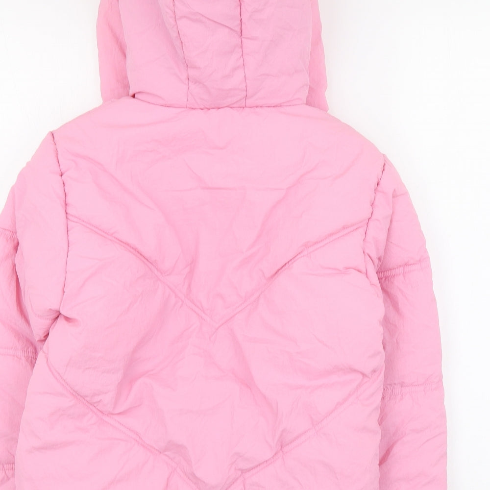 Primark Girls Pink Puffer Jacket Jacket Size 10-11 Years Zip