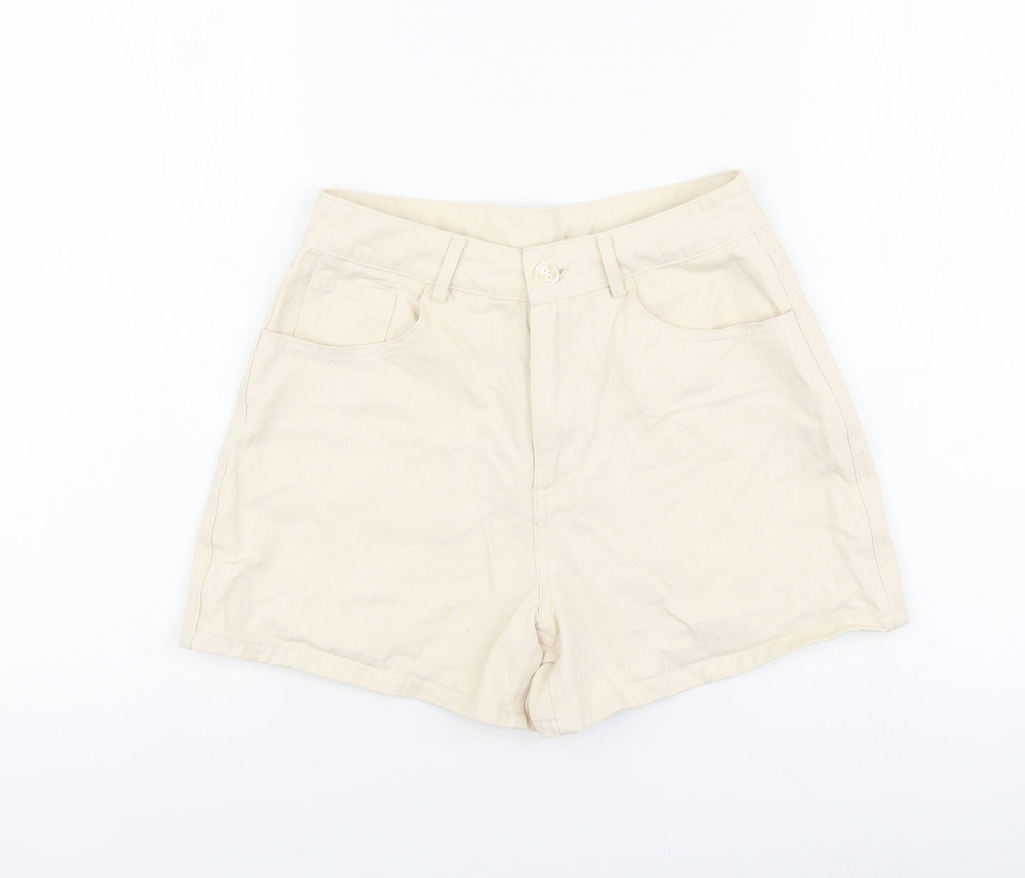 Dazy Womens Beige Cotton Cargo Shorts Size M L13 in Regular Button