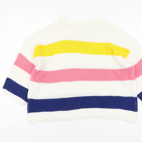 Brave Soul Womens Multicoloured Round Neck Striped Acrylic Pullover Jumper Size 12