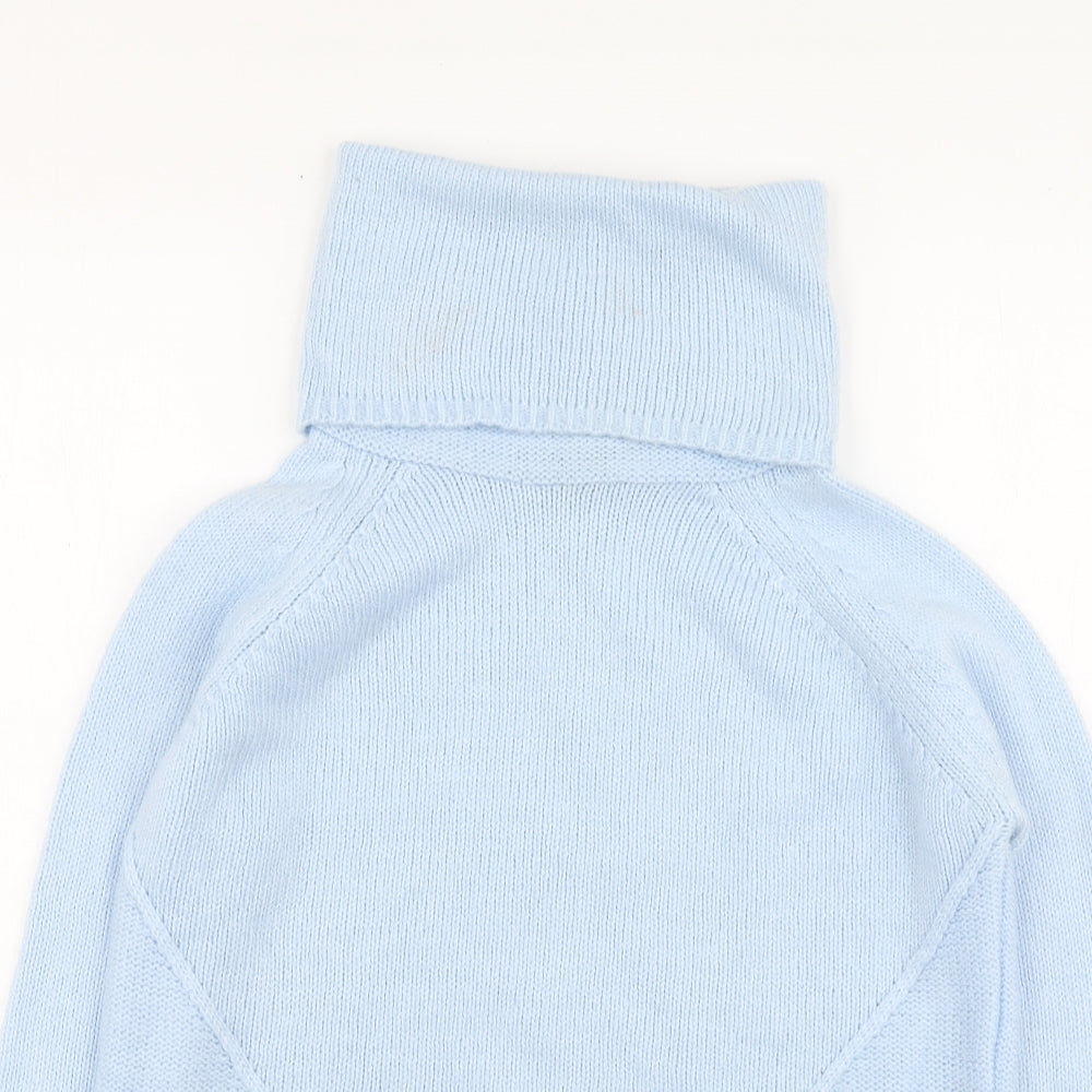 New Look Womens Blue Roll Neck Acrylic Pullover Jumper Size 8