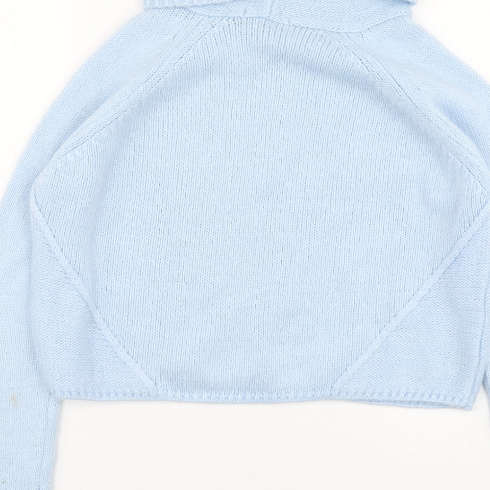 New Look Womens Blue Roll Neck Acrylic Pullover Jumper Size 8