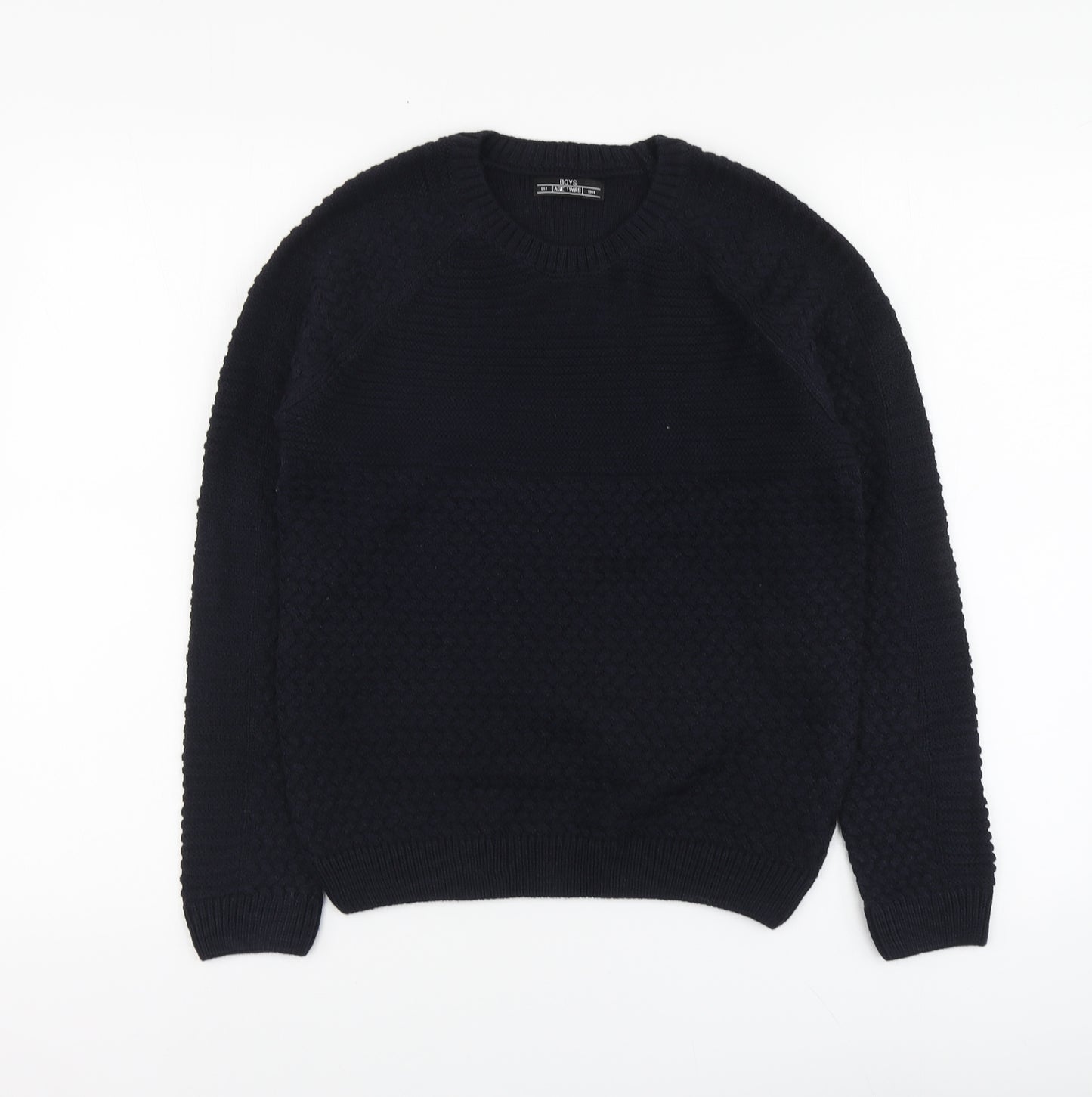 NEXT Boys Blue Round Neck Acrylic Pullover Jumper Size 11 Years