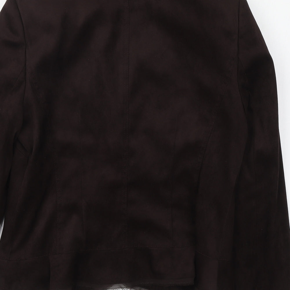 NEXT Womens Brown Polyester Jacket Suit Jacket Size 12