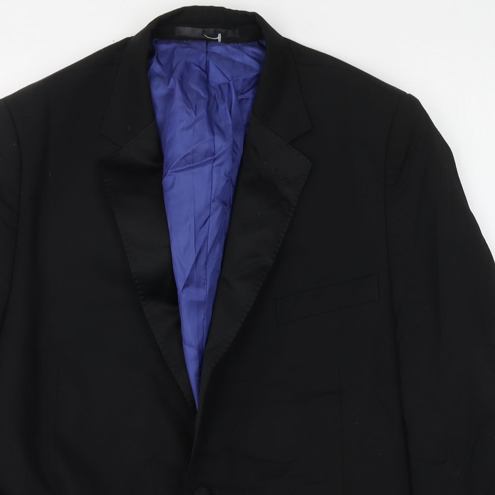 Marks and Spencer Mens Black Polyester Jacket Suit Jacket Size L