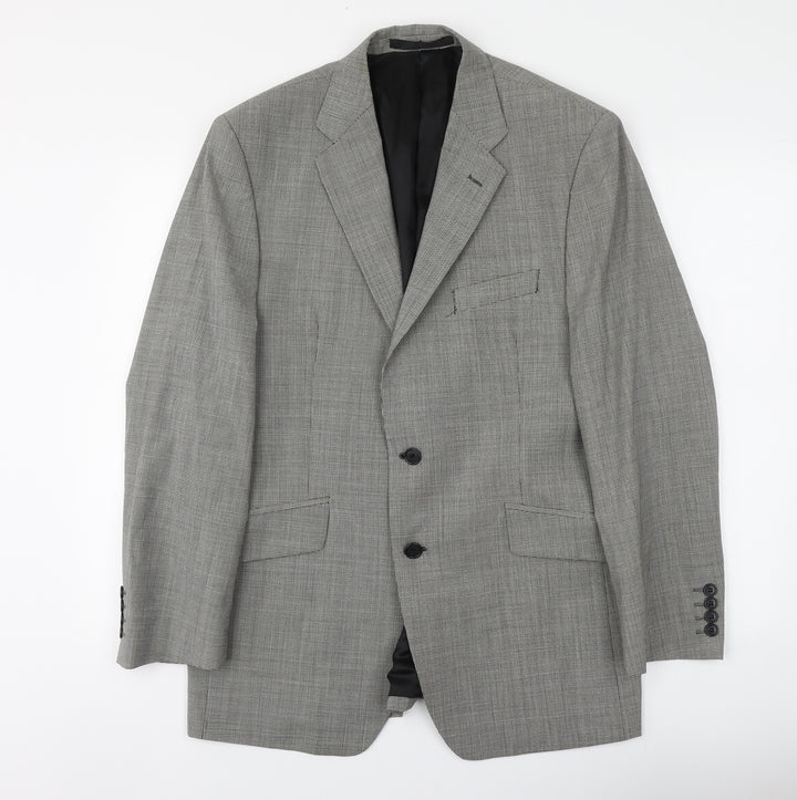 Marks and Spencer Mens Green Houndstooth Wool Jacket Suit Jacket Size M
