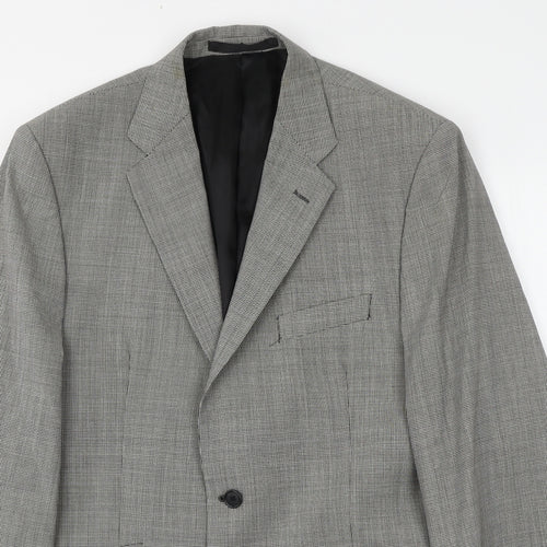 Marks and Spencer Mens Green Houndstooth Wool Jacket Suit Jacket Size M