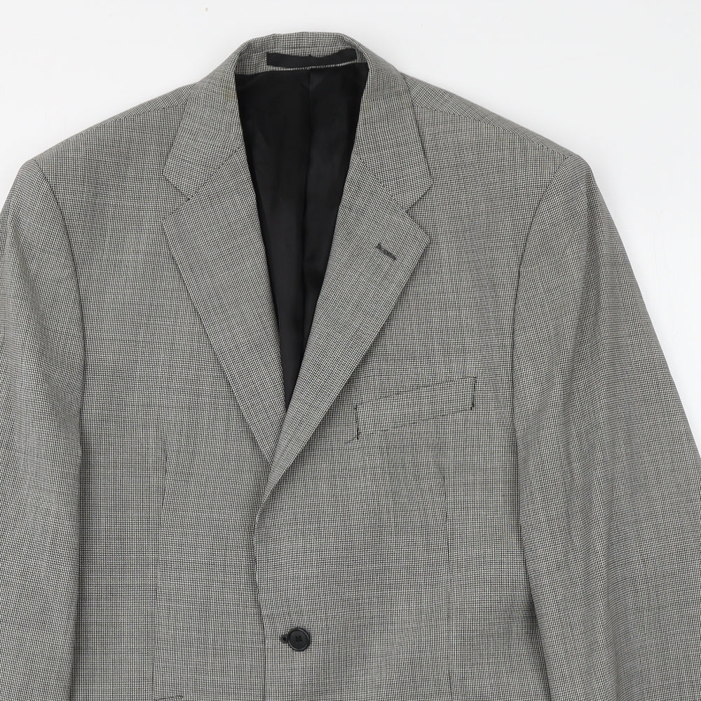 Marks and Spencer Mens Green Houndstooth Wool Jacket Suit Jacket Size M