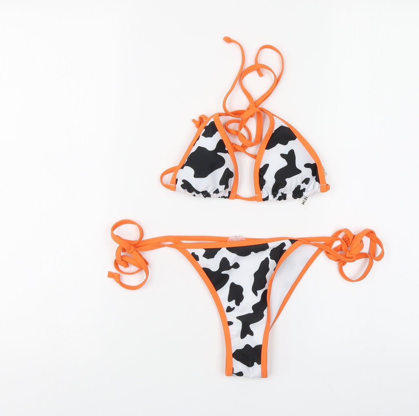 SheIn Womens Multicoloured Animal Print Polyester Bikini Size S - Cow Print