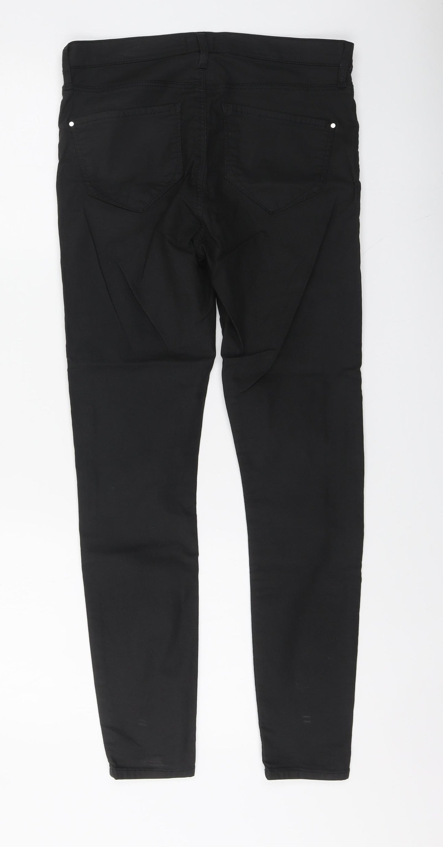River Island Womens Black Polyester Jegging Trousers Size 10 L27 in Regular Button