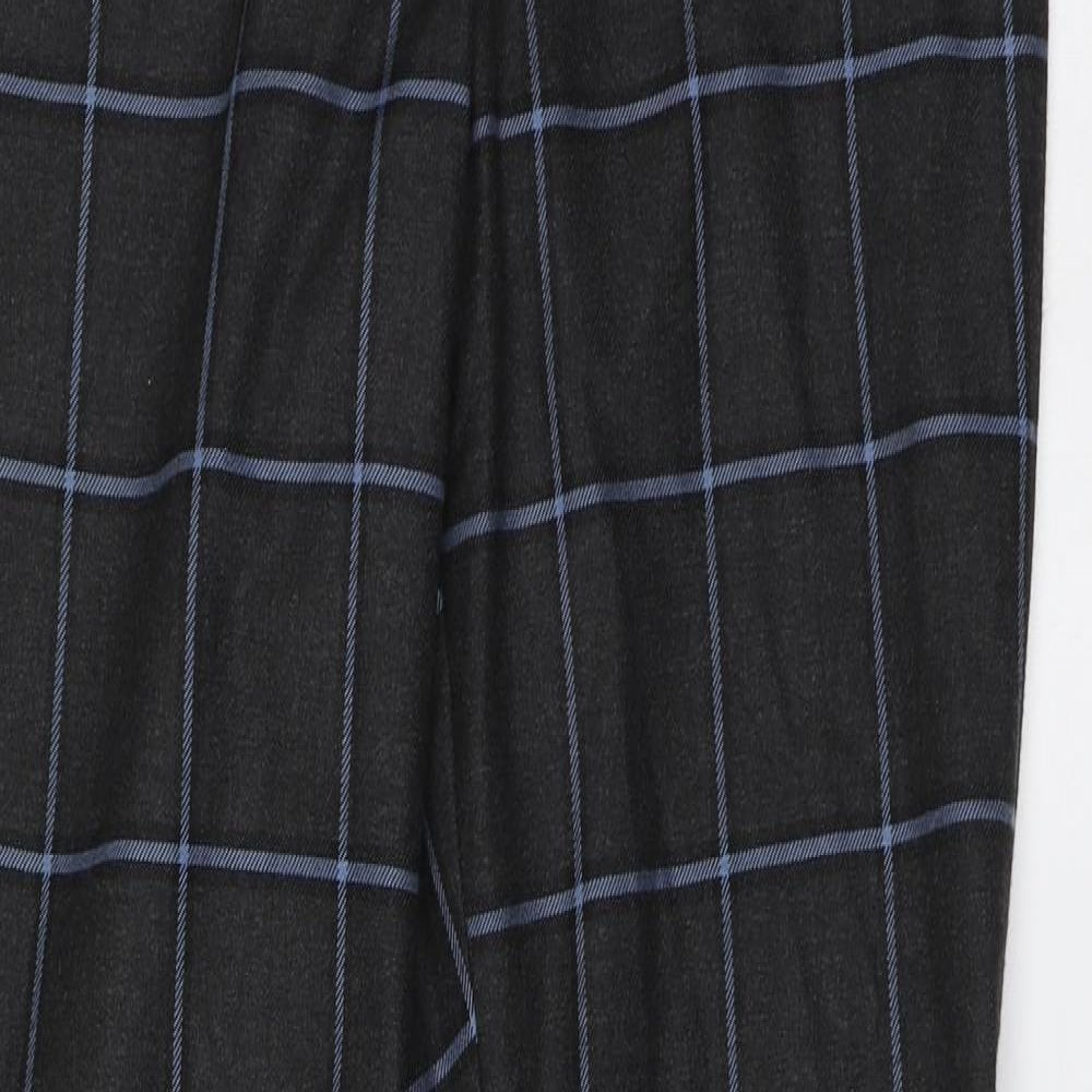 ASOS Womens Grey Plaid Cotton Trousers Size 10 L31 in Regular Button
