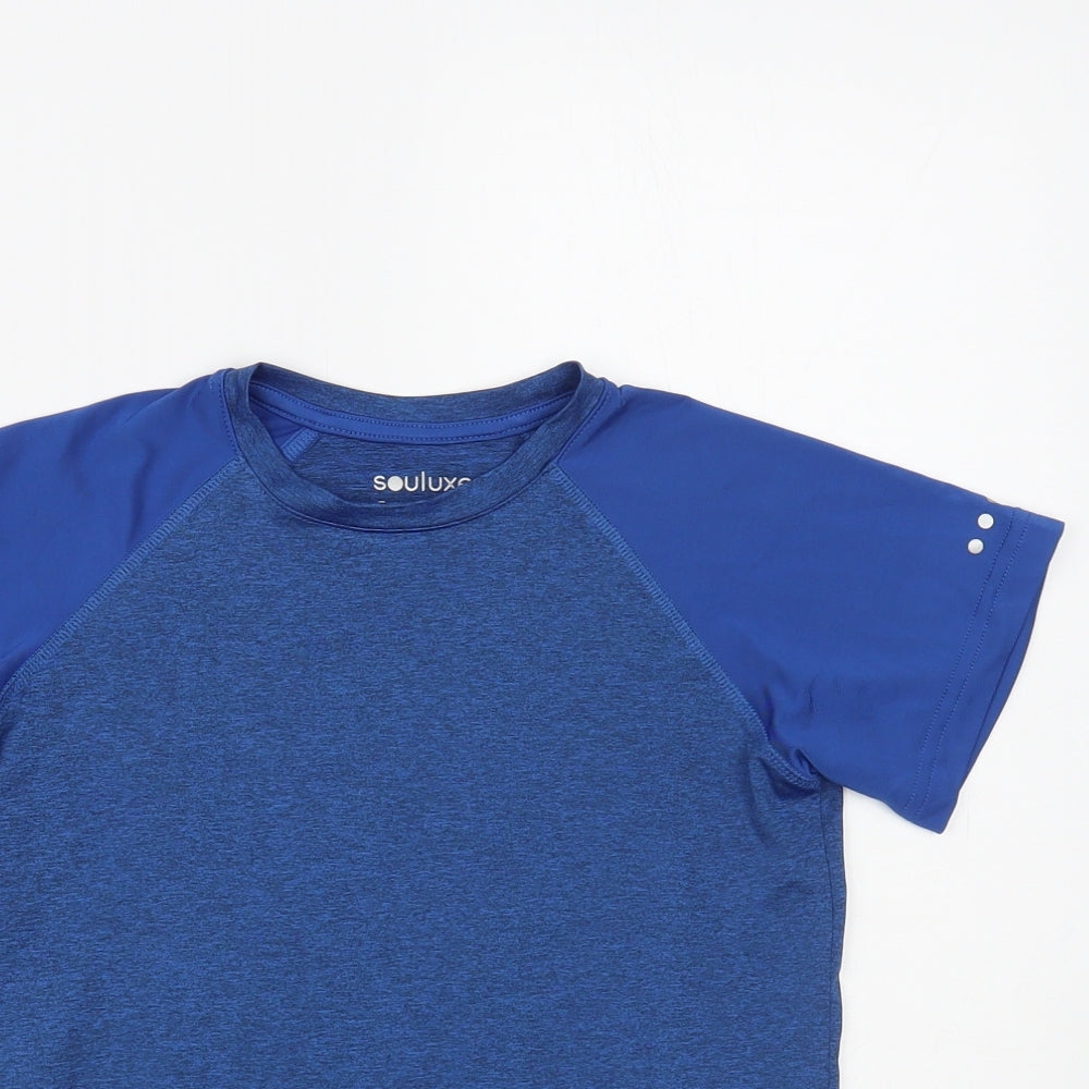 Matalan Boys Blue Polyester Pullover T-Shirt Size 8-9 Years Crew Neck Pullover