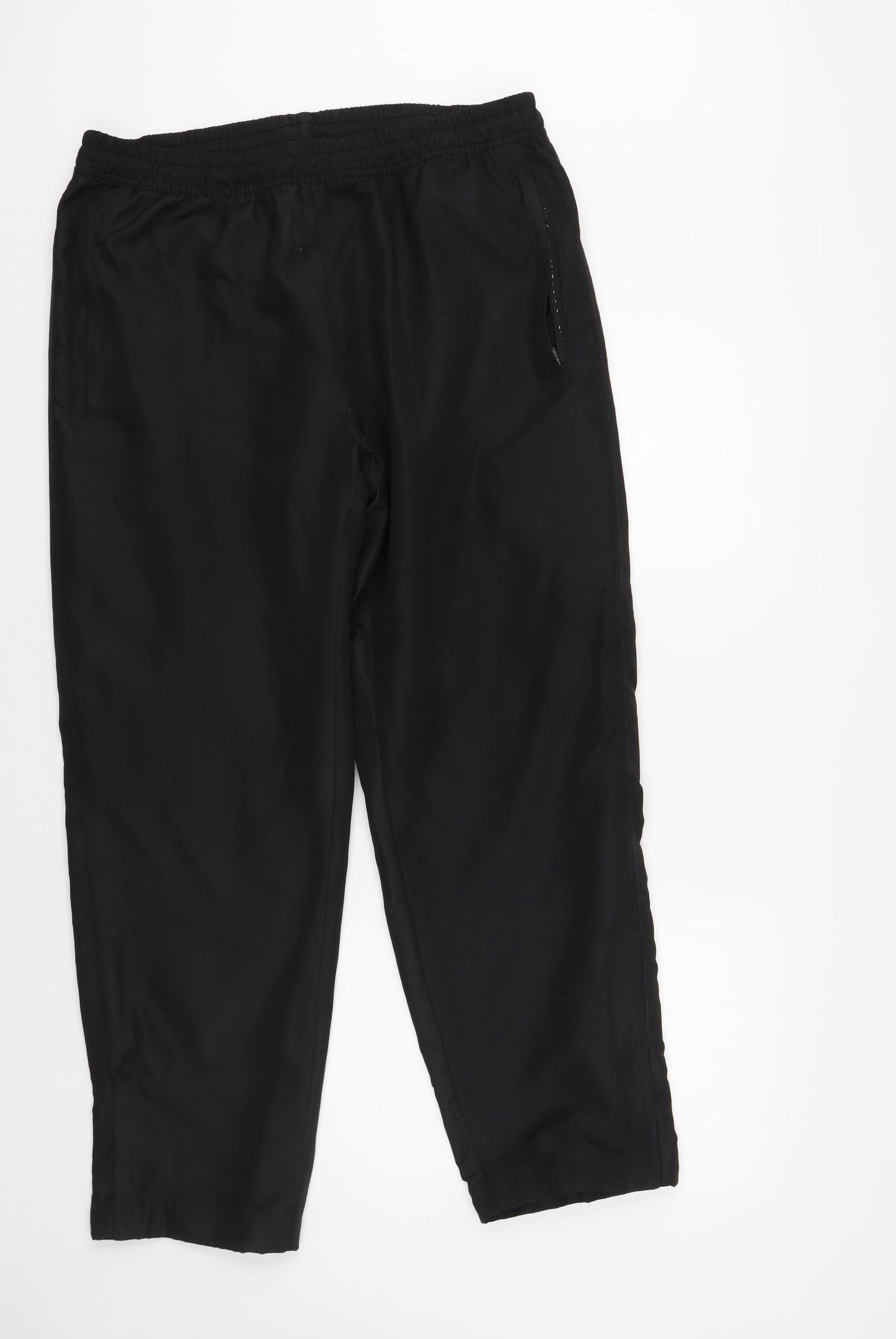 Dunnes Stores Mens Black Polyester Jogger Trousers Size L L30 in Regular Drawstring