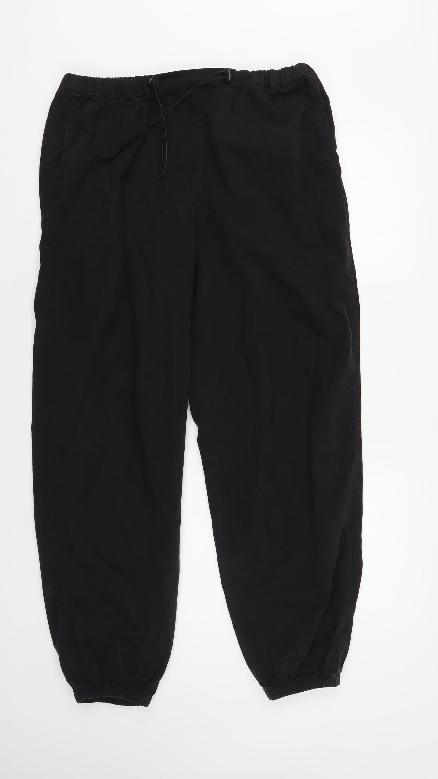 Denim Co. Womens Black Cotton Jogger Trousers Size 10 L30 in Regular Drawstring