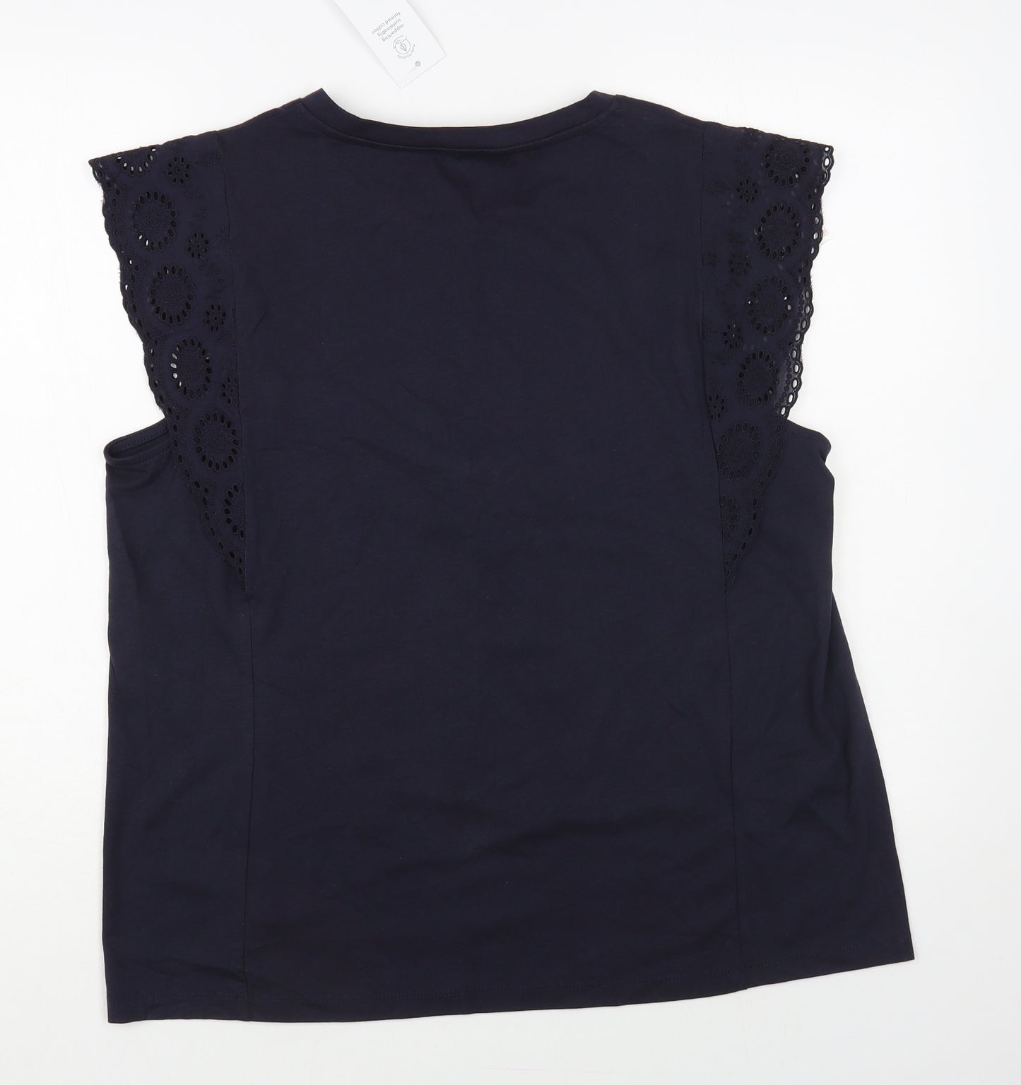 F&F Womens Blue Cotton Basic T-Shirt Size 18 Crew Neck