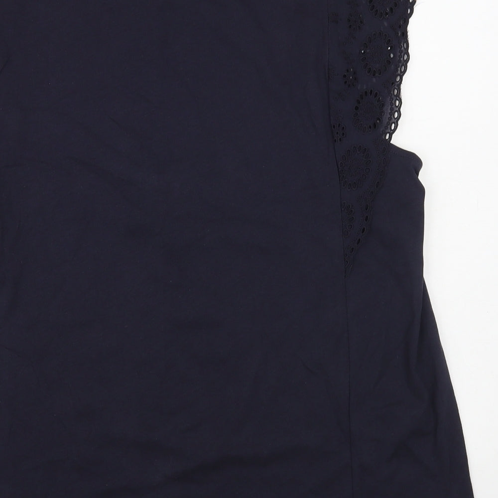 F&F Womens Blue Cotton Basic T-Shirt Size 18 Crew Neck