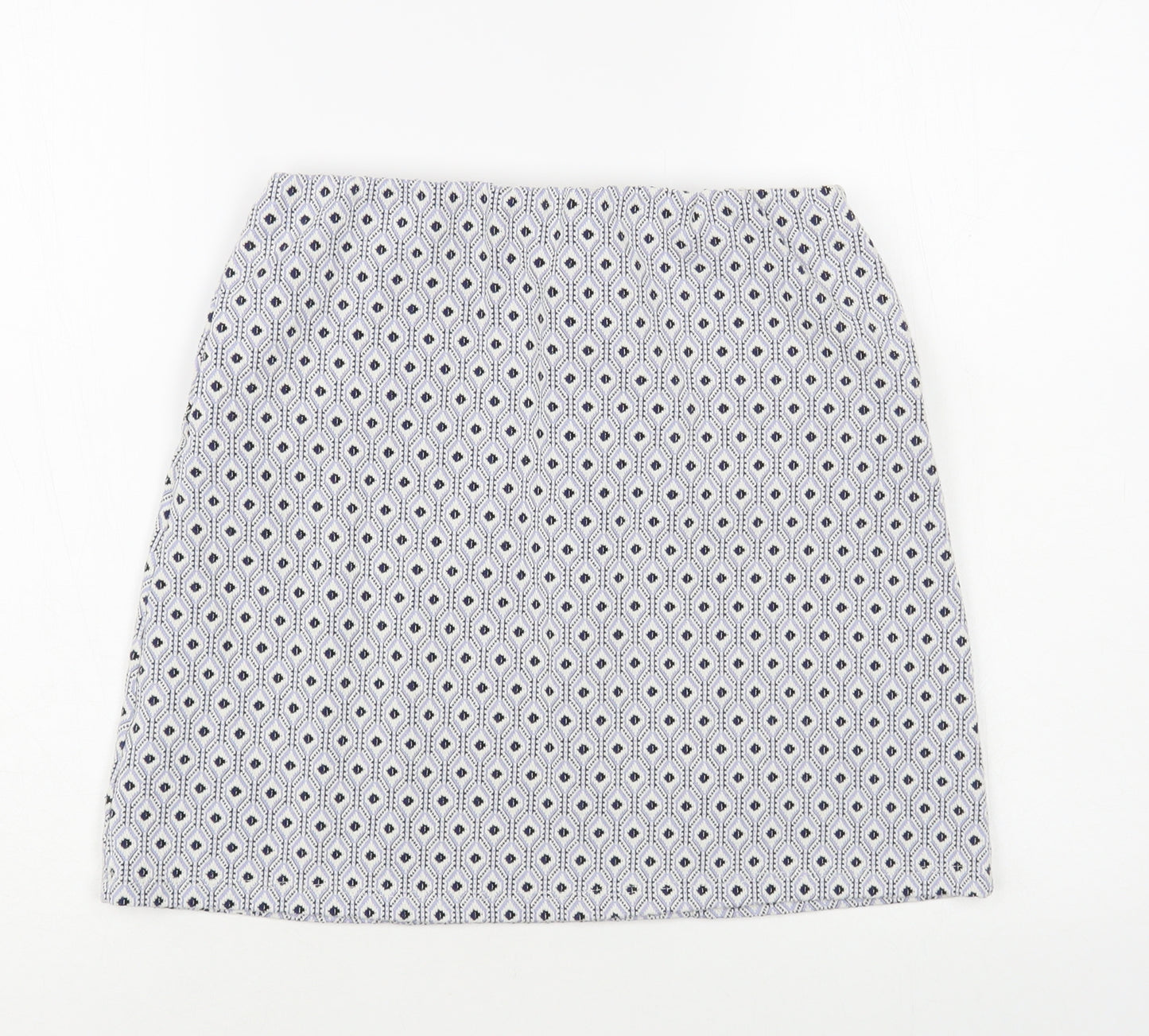 New Look Womens Blue Geometric Polyester Mini Skirt Size 12