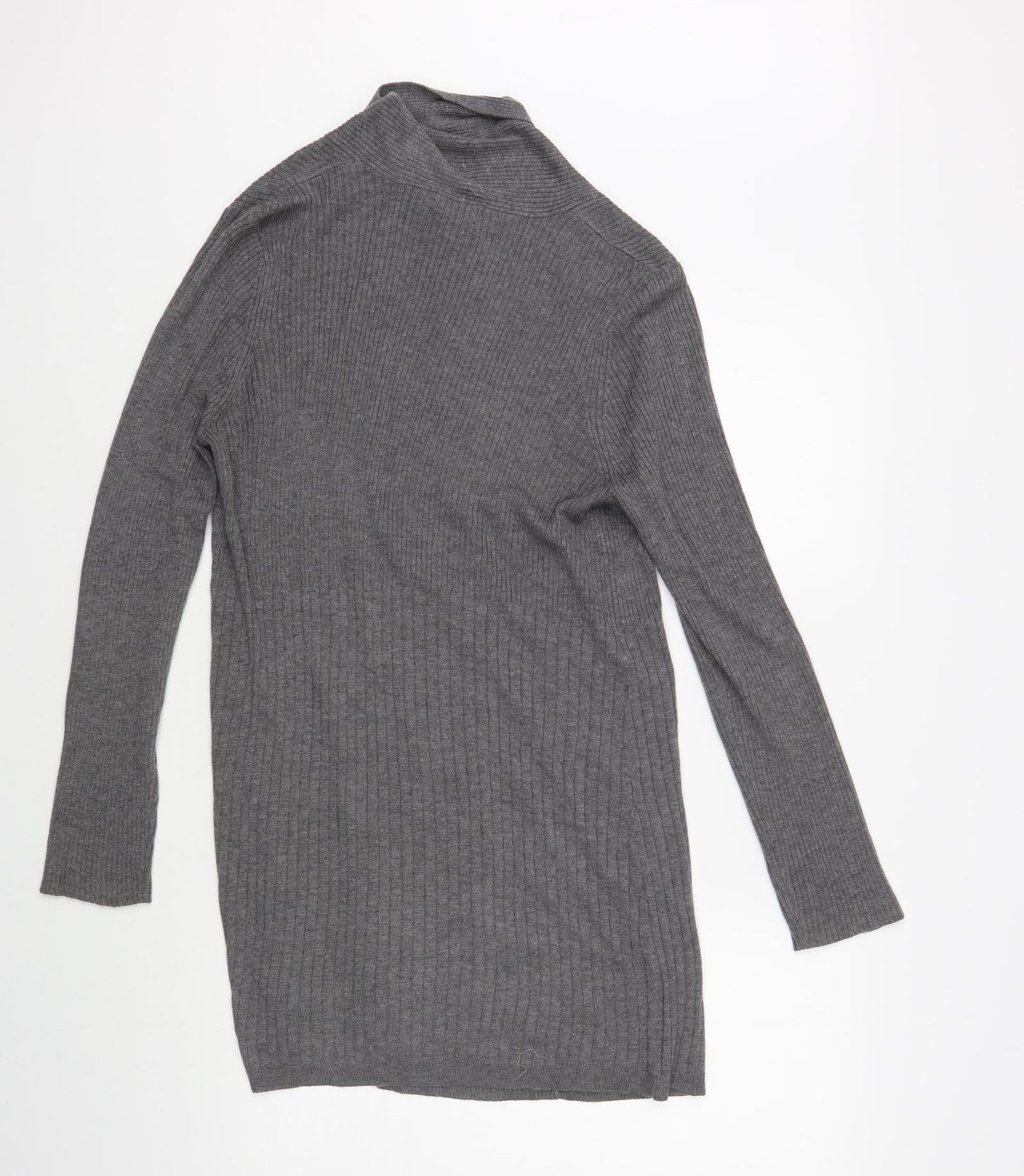F&F Womens Grey V-Neck Polyamide Cardigan Jumper Size 12