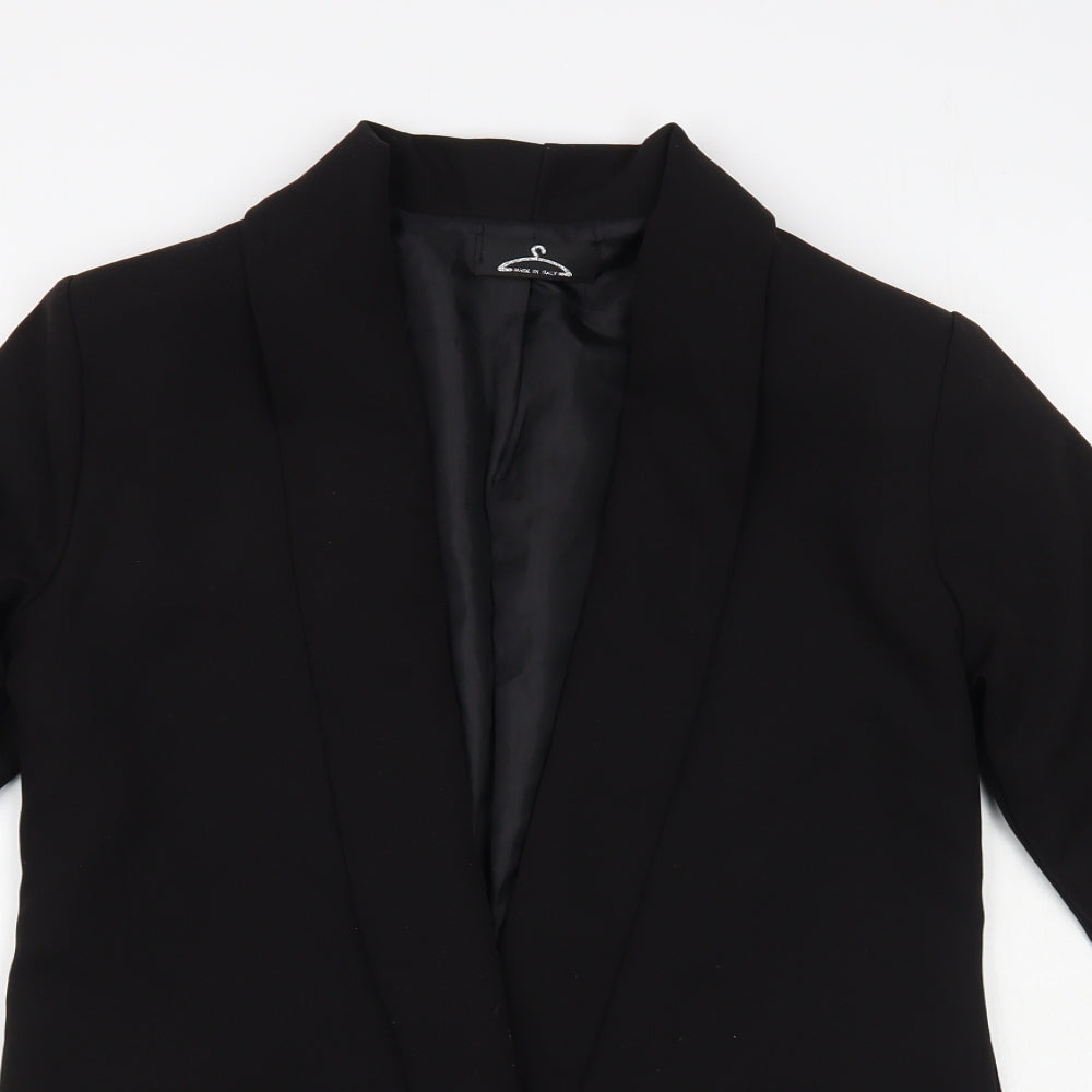 Made in Italy Womens Black Jacket Blazer Size M