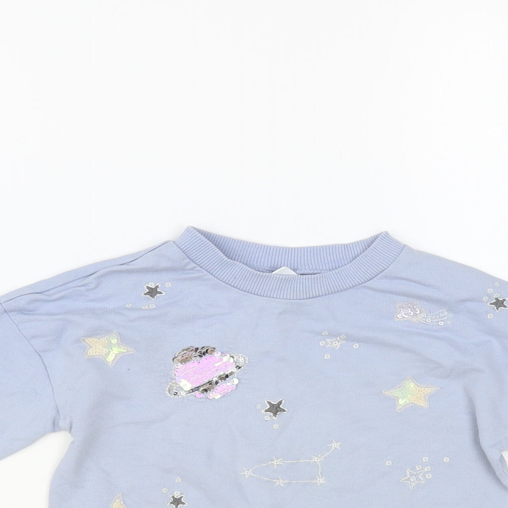 NEXT Baby Blue Geometric Cotton Pullover Jumper Size 12-18 Months Pullover - Universe