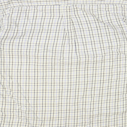 Red Herring Mens Ivory Plaid Cotton Button-Up Size M Collared Button - Elbow Patches