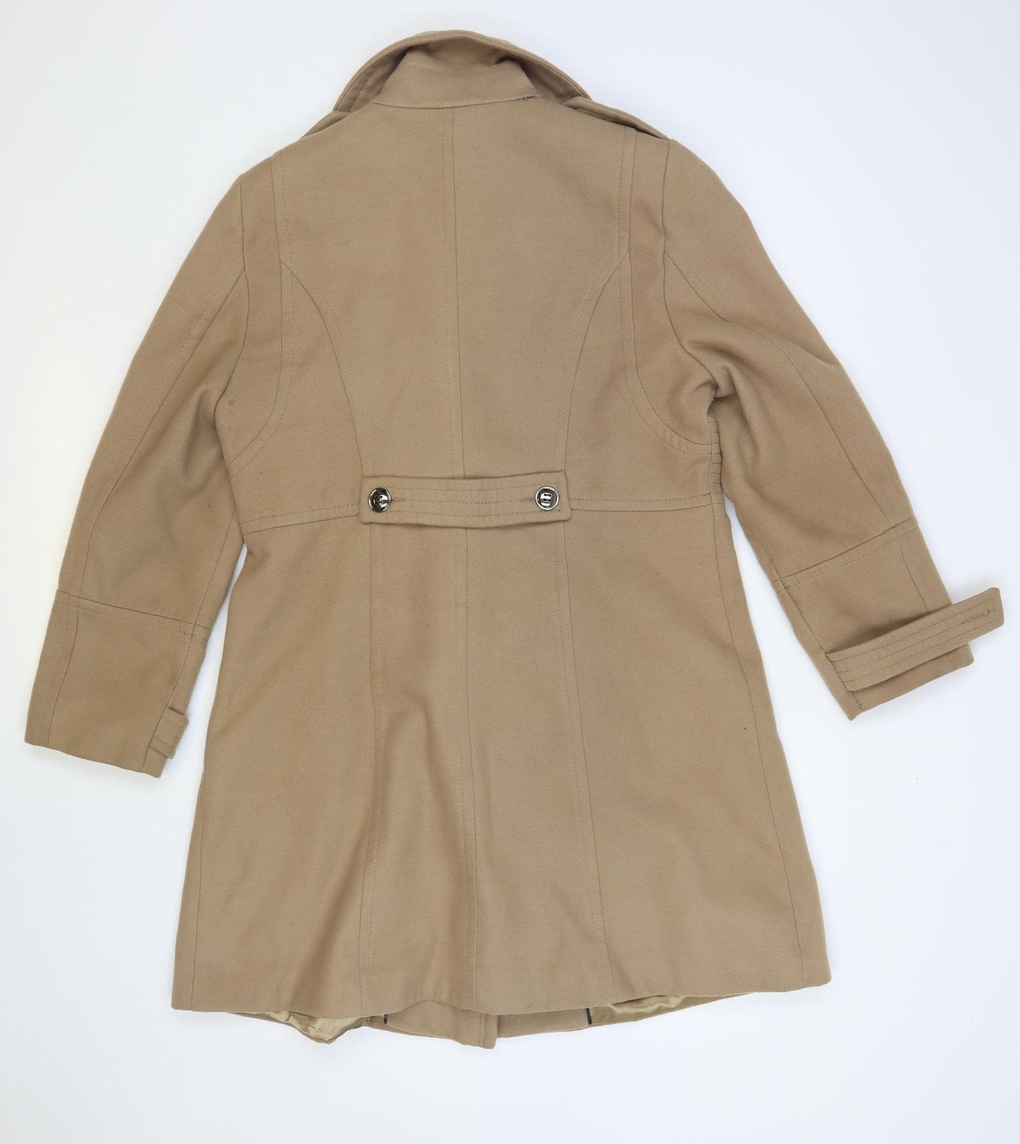Wallis Womens Beige Overcoat Coat Size 14 Button