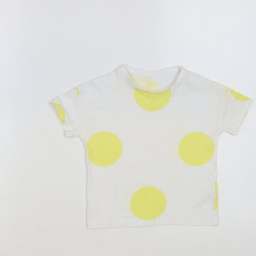 F&F Baby White Polka Dot Cotton Pullover T-Shirt Size 18-24 Months Crew Neck Pullover