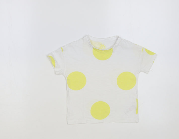 F&F Baby White Polka Dot Cotton Pullover T-Shirt Size 18-24 Months Crew Neck Pullover