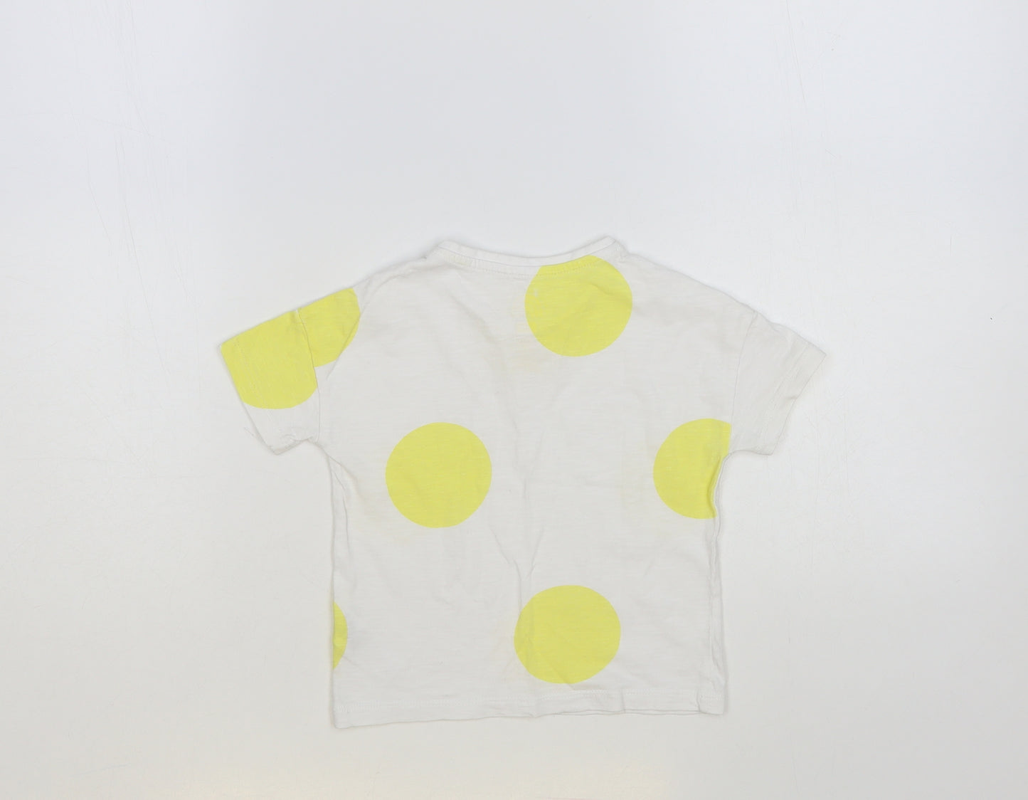 F&F Baby White Polka Dot Cotton Pullover T-Shirt Size 18-24 Months Crew Neck Pullover