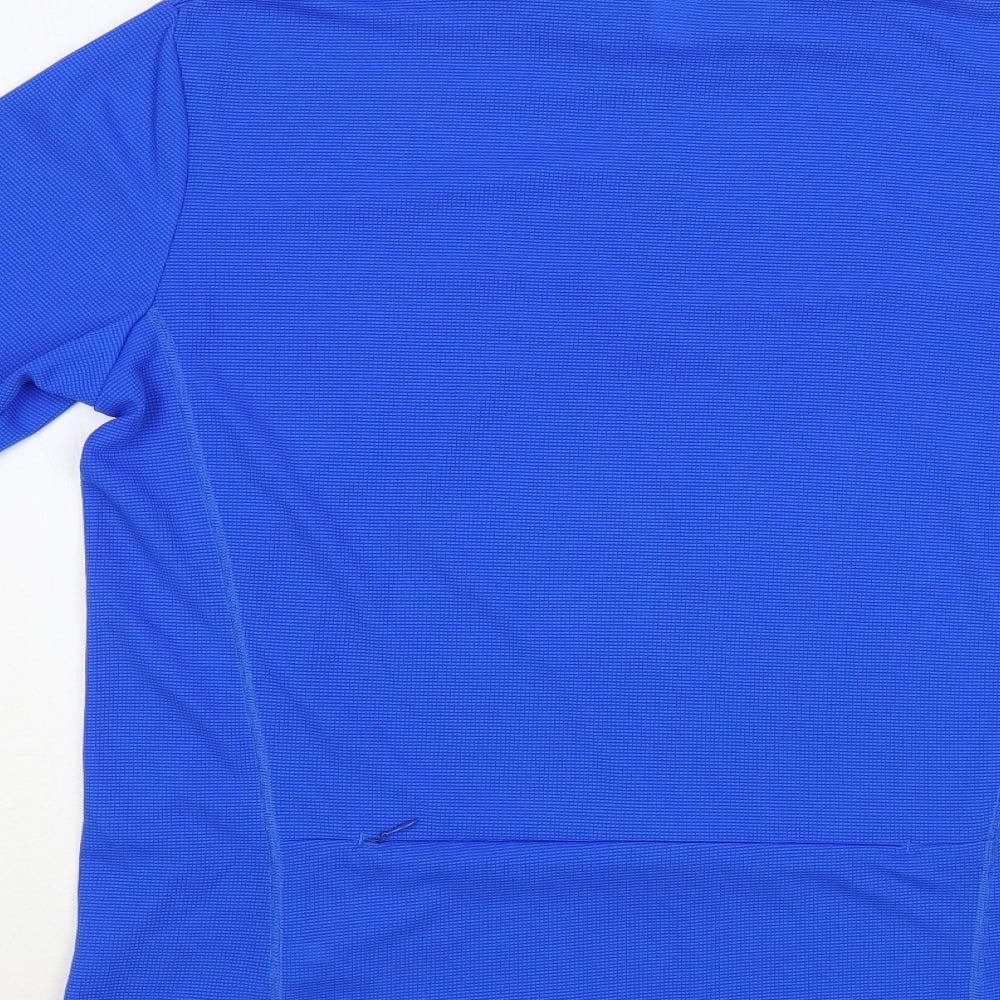 DECATHLON Mens Blue Polyester Pullover T-Shirt Size L Mock Neck Zip