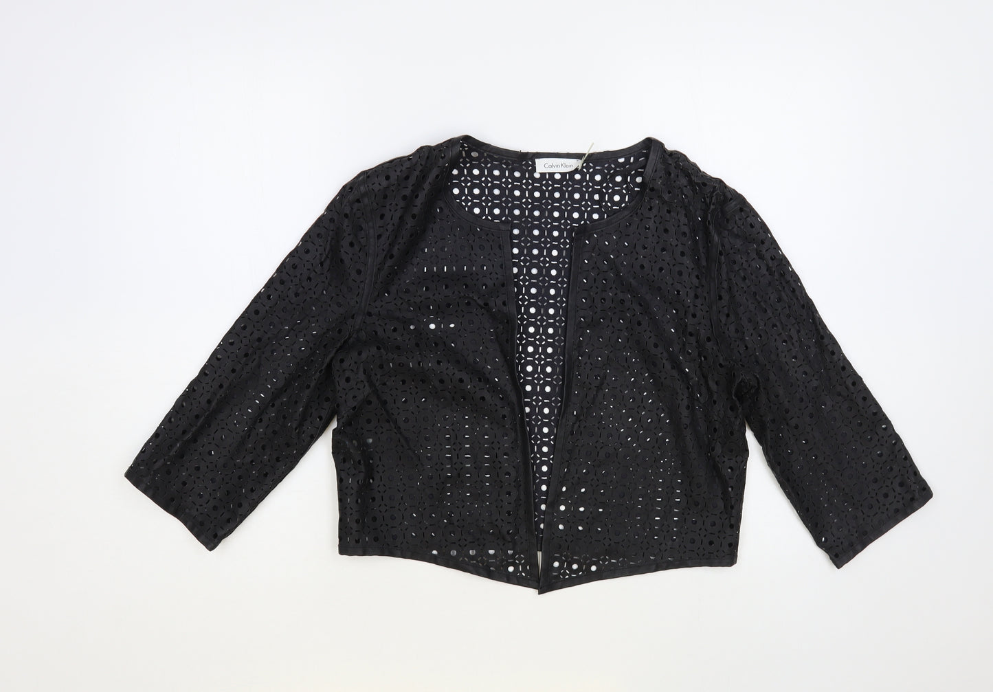 Calvin Klein Womens Black Jacket Blazer Size L - Cut Out