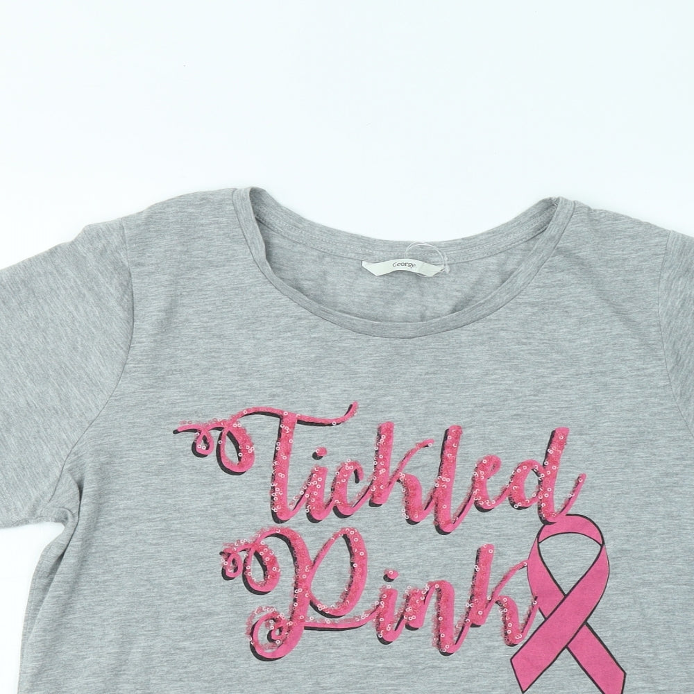 George Womens Grey Polyester Basic T-Shirt Size 18 Round Neck - Tickled Pink