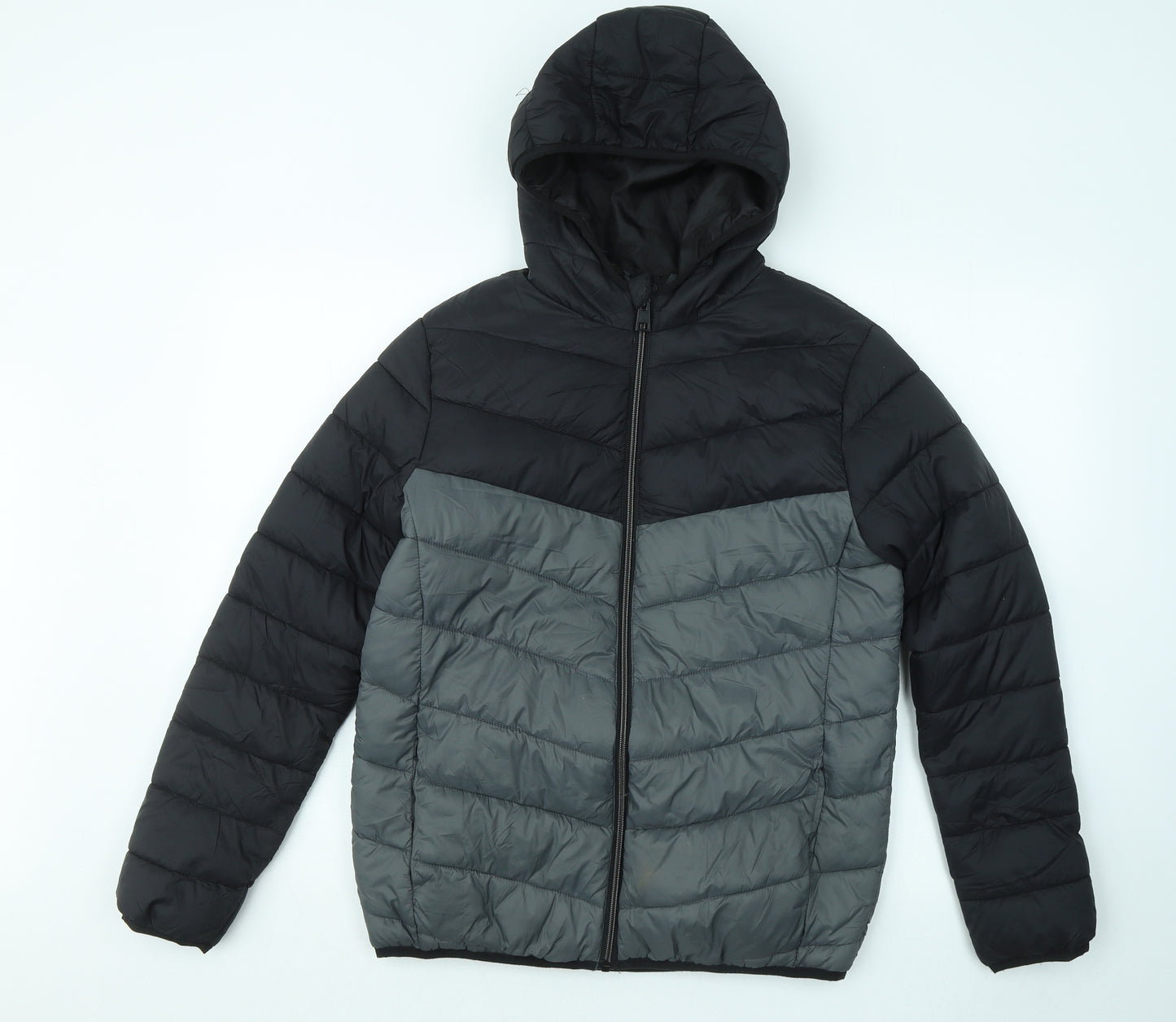Primark Boys Grey Puffer Jacket Jacket Size 13-14 Years Zip