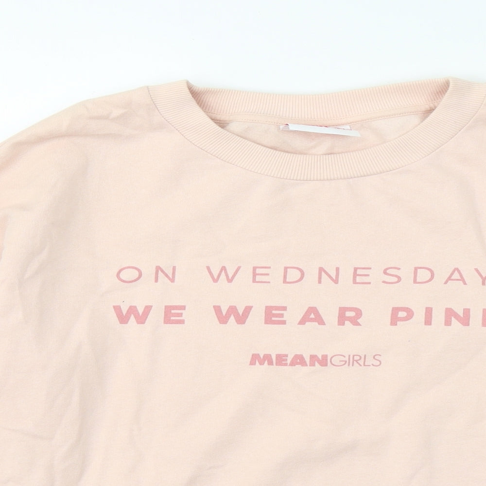 NEXT Womens Pink Cotton Pullover Sweatshirt Size M - Mean Girls