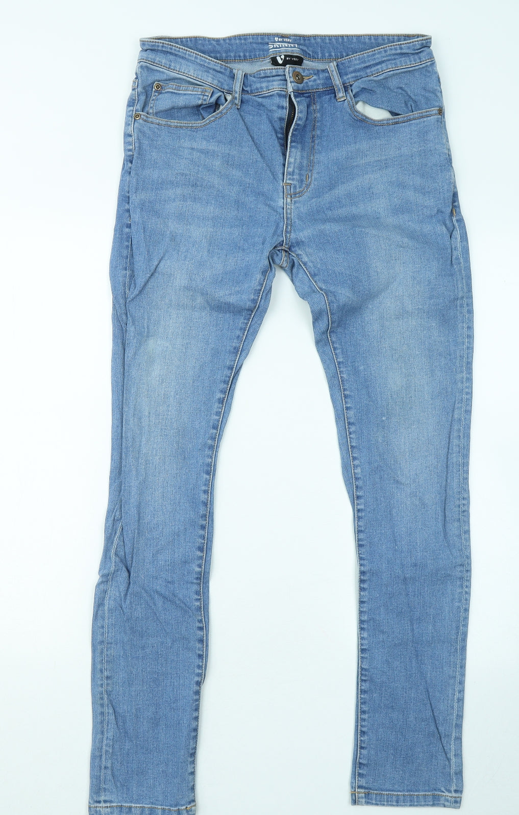 Very Womens Blue Cotton Skinny Jeans Size 32 in L29 in Regular Zip