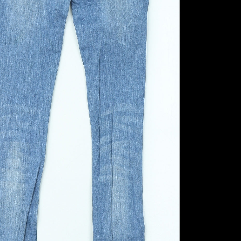 Very Womens Blue Cotton Skinny Jeans Size 32 in L29 in Regular Zip