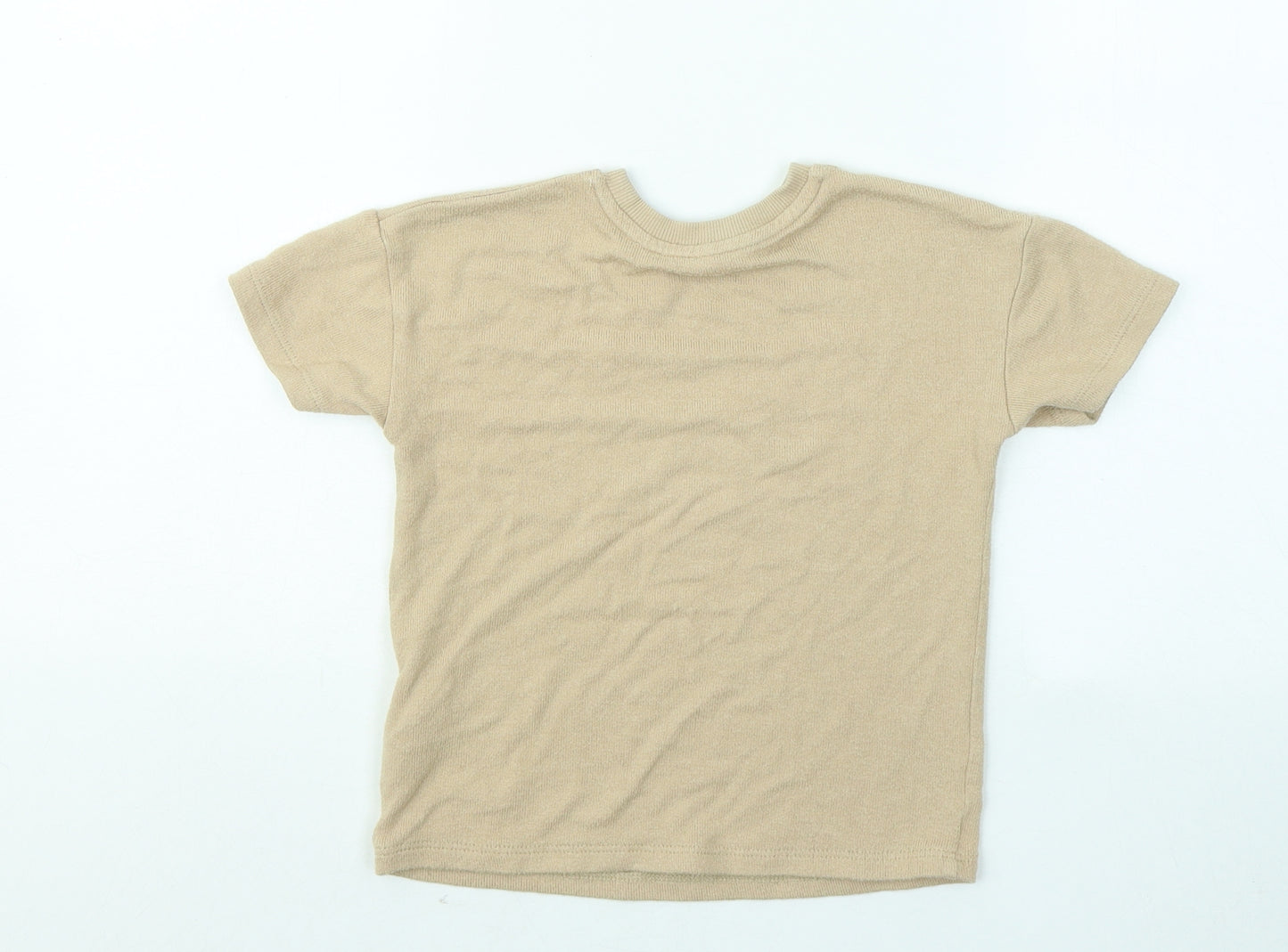 George Boys Brown Viscose Basic T-Shirt Size 3-4 Years Round Neck - Slogan