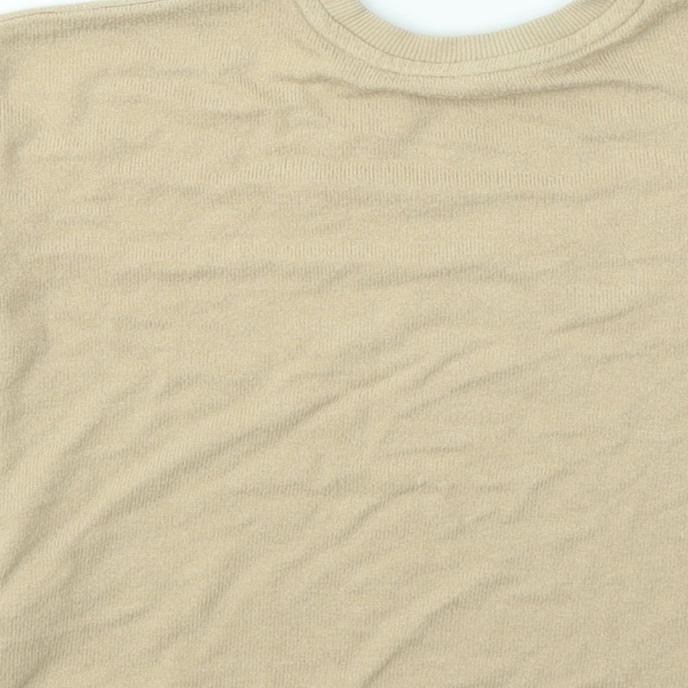 George Boys Brown Viscose Basic T-Shirt Size 3-4 Years Round Neck - Slogan